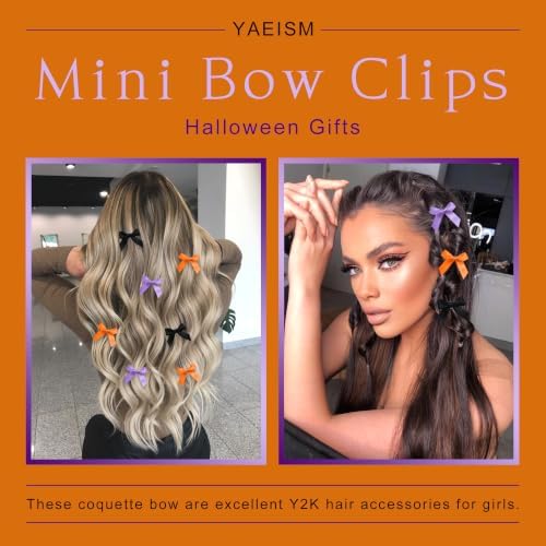 Halloween Bow Hair Clips 30pcs Bows for Hair Satin Mini Hair Bows Cute Bowknot Y2K Hair Accessories for Girls - Image 5