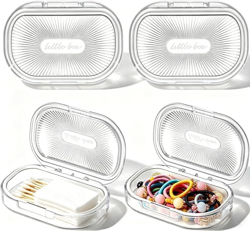 Travel Qtip Holder with Lid,4 Pcs Portable Swab Container,White by ESEHGS
