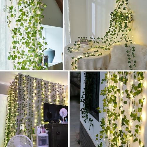 RECUTMS 36 Pack 258Ft Fake Ivy Vines with String Lights for Room Decor - Image 6