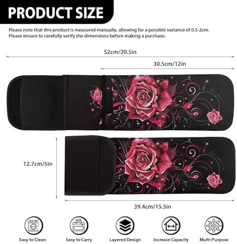 Ohuysud Rose Print Curling Iron Holder Bag Heat Resistant Neoprene Curling Iron Storage Bag Portable Straightener Holder Bag Hair Tools Travel Case Bag Hair Accessories Organizer - Image 6