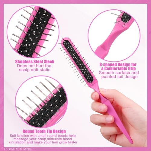 ProSuites 2 Pack Pink Wig Head Stand with 3 PCS Wig Brush Comb, Travel Wig Holder Comb Set for for Women Multiple Wigs - Image 6
