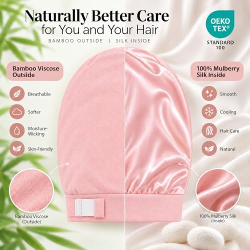 YFONG Silk Lined Bonnet for Sleeping Women Men, Real Mulberry Silk Lining - Image 2
