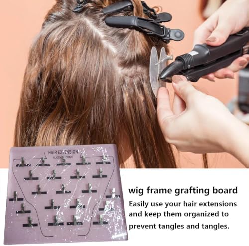 Extension Holder - Acrylic Hair Extension Organizer, Styling Hair Separator Board | Hair Tinsel Storage Plate with Clip for Wig Grafting, Sectioning, and Display for Home & Salon Use - Image 2