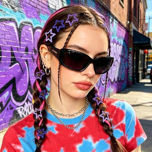 VIBILIA 18 Pcs Star Hair Clips Y2K Non-Slip Snap Hair Accessories,Purple - Image 3