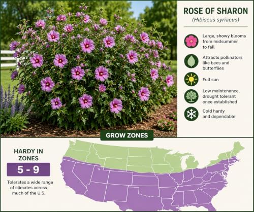 2 White Rose of Sharon Shrubs 6-12" Tall Live Plants, 3.5in Pot (2 Pack) - Image 3