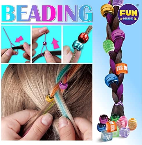 Hair Braiding Kit for Girls 8-12, FunKidz Handheld Hair Temporary Coloring Clamp with Hair Chalk for Kids Washable Hair Makeup Kit - Image 5