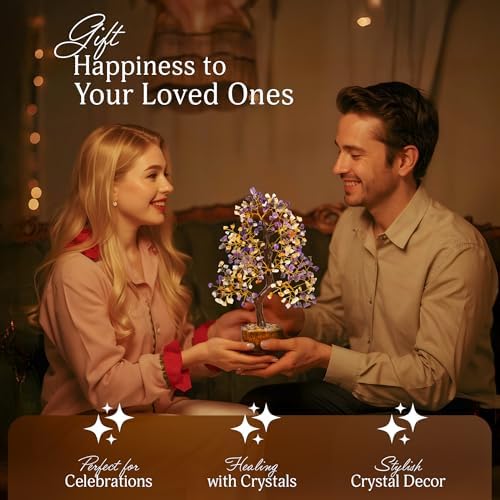 YATSKIA Amethyst Citrine Crystal Tree of Life, Unique Gifts for Women, Sister & Friends, Handmade Gemstone Tree, Living Room, Bedroom & Office Decor, Birthday Gifts - Image 5