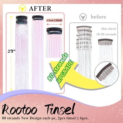 Hair Tinsel Clip in White Fairy Hair Tinsel Kit - Image 2