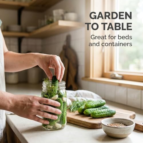 50 Boston Pickling Cucumber Seeds for Planting - Heirloom, Non-GMO, USA Grown - Crisp 3-5" Fruits - RDR Seeds - Image 3