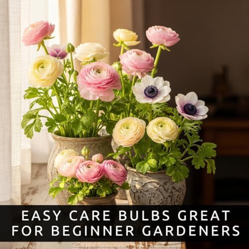 Pastel Ranunculus & Anemone Flower Bulb Mix – 50 Premium Bulbs for Planting | Romantic Light Colors | Easy to Grow Perennials for Garden Beds, Pots & Borders - Image 6