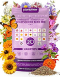 Wildflower Seeds Mix Hummingbird & Butterfly Cafe, 20 Heirloom Varieties, Specially Formulated to Attract Pollinators – High Germination for Outdoor Garden (4oz) by PLANTMEW