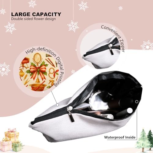 Chrisamas Hairstylist Gifts Women Makeup Bag Make Up Bag, Cosmetic Bags for Hairstylists, Hairdresser Gifts for Cosmetology Student Teen Girls - Image 3
