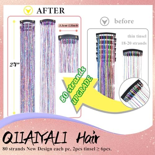 Happy Halloween Hair Tinsel Clip in Colors Fairy Hair Tinsel Kit - Image 3