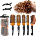 5pcs Round Brushes for Blow Drying&Boar Bristle Detangling Hair Brush by Aozzy