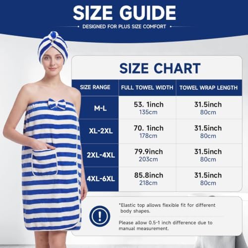 Oversized Bath Towel Wrap for Women with Plus Size Hair Dry Towel Set - Image 2
