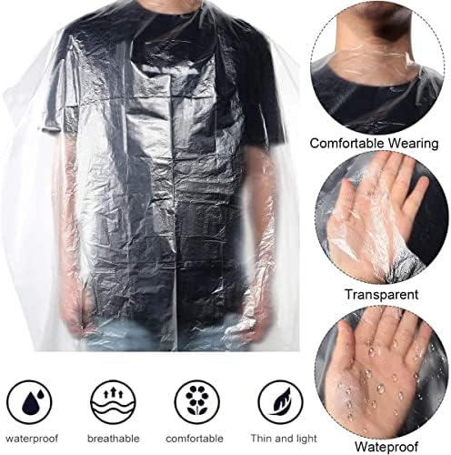 100 Pcs Disposable Hair Salon Capes,51x36 inch Waterproof Shampoo Barber Hair Cutting Cape for Barbershop and Salon Hairdressing,Suit for Kids Adults - Image 2