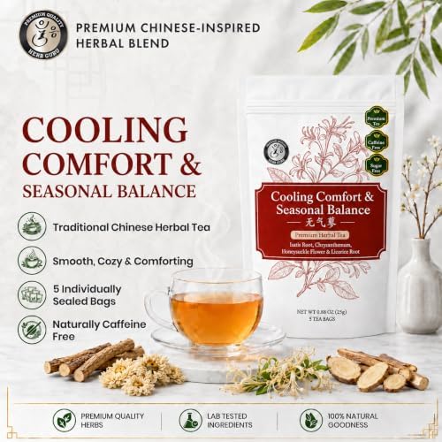 Herb Guru Herbal Tea, Cooling Comfort Chrysanthemum, 5 Bags (50 Cups) - Image 2