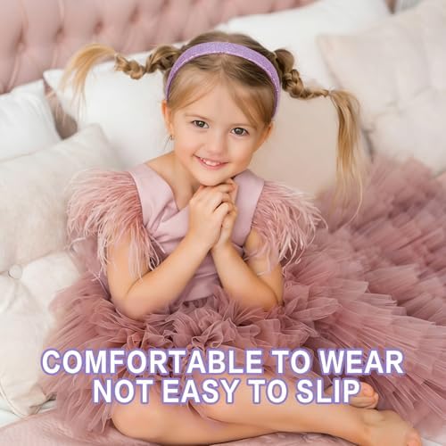 Headbands for Girls, 3 Pack Sparkly Glitter Toddler Girls Headbands - Image 4