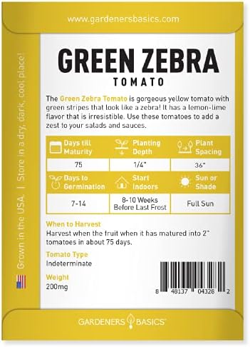 Gardeners Basics Green Zebra Tomato Seeds for Planting Heirloom Non-GMO Seeds for Home Garden Vegetables Makes a Great Gift for Gardening - Image 2