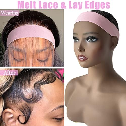 Elastic Lace Melting Edge Bands for Wigs - Adjustable Magic Buckle Wraps to Lay and Grip Edges, 2 Pcs Wig Accessories - Image 2