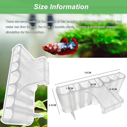 2PC 7 Holes Aquarium Plant Holder, Hanging Aquatic Plant Cup with Long Hook - Image 6