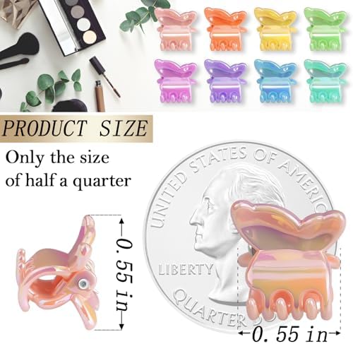 KANPRINCESS 50PCS Mini Butterfly Claw Clips Mini hair clips With Box Small Hair Clips For Women And Girls Gift Set(SET5) - Image 2