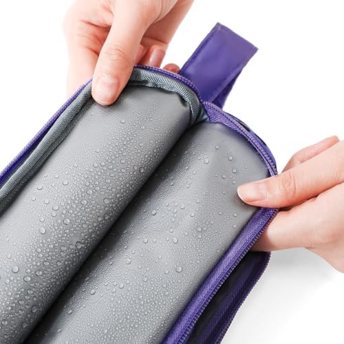 Kids Toiletry Bag for Girls, Travel Toiletry Bag for Little Young Girls Cosmetic Bag Makeup Bag Waterproof Hanging Wash Bag Toddler Toiletries, Mermaid Purple - Image 5