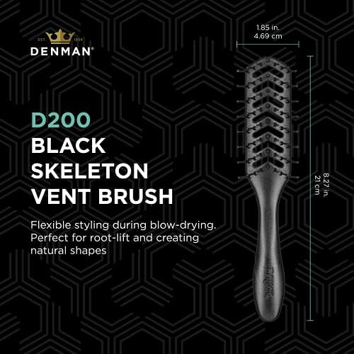 Jack Dean by Denman D200 Flexible Vent Brush for Blow Drying - Styling Hair Brush for Wet Dry Curly Thick Straight Hair - For Women and Men (Black) - Image 2
