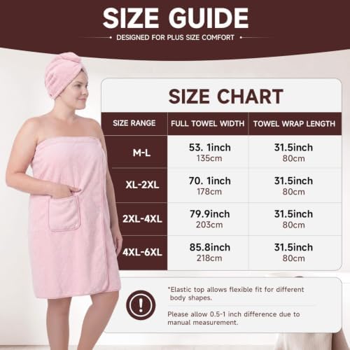 Oversized Bath Towel Wrap for Women with Plus Size Hair Dry Towel Set - Image 6