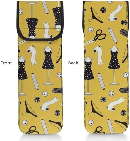 ZOUTAIRONG Sleeve for Curling Iron Marble Pattern Heat Resistant Pouch Hair Straightener Storage Bag 15.5 x 5 inch Flat Iron Holder Curling Iron Pouch Hot Tools Travel Bag Cosmetic Dress Print - Image 5