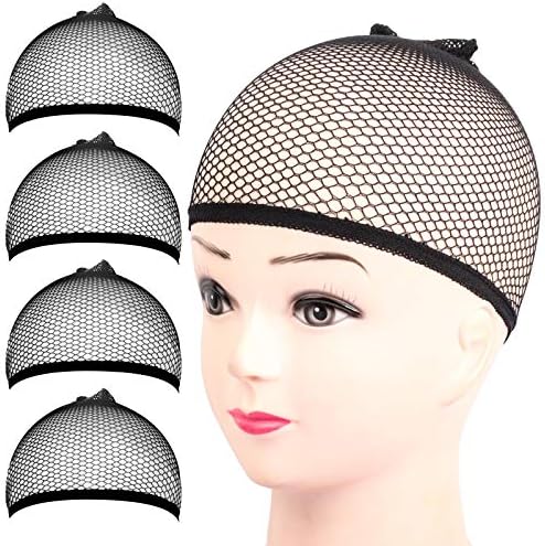 Fandamei Wig Cap, 4PCS Black Mesh Wig Cap Net, Closed End Hair Mesh Net Wig Caps, Liner Weaving Caps for Women, Men, Kids by FANDAMEI
