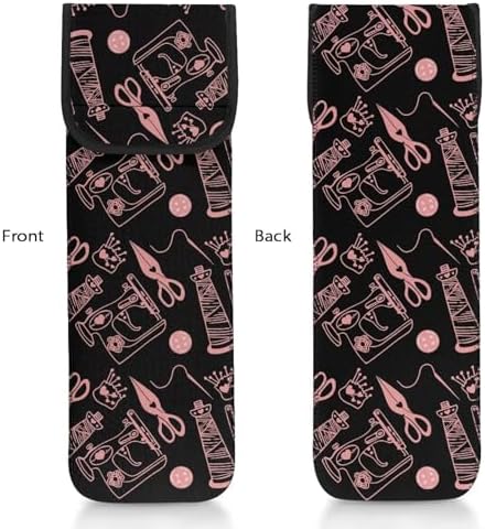 ZOUTAIRONG Curling Iron Cover Bag Heat Resistant Neoprene Universal Curling Iron Cover Sleeve Flat Iron Curling Wand Travel Case Pouch for Travel, Gym, or Home, 15 x 5 Inches Needlework Print - Image 5