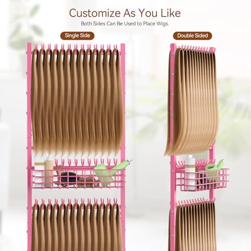 Braiding Hair Rack Braiding Rack 286 Pegs 2-Sided, Pink - Image 2