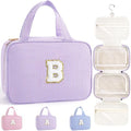 TOPEAST Bridesmaid Proposal Gifts - Bridal Shower Gifts, Hanging Toiletry Bag for Women, Personalized Travel Gifts for Women, Monogrammed Initial Toiletry Pouch Makeup Bag - Letter B, Purple by TOPEAST