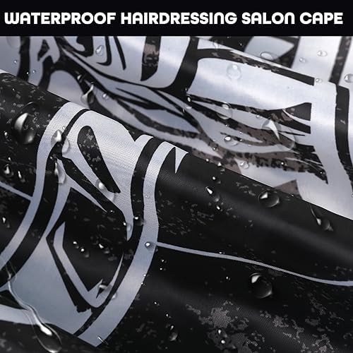 64x56 Inch Professional Barber Cape for Men - Waterproof Hair Cutting Cape with Elastic Neck & Adjustable Closure, Salon Grade Styling Cape (Black) - Image 6