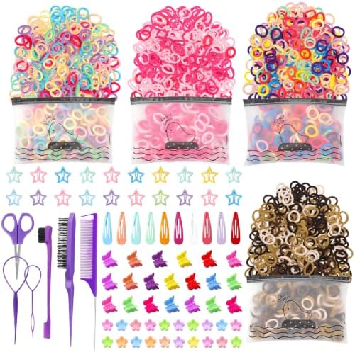 Ooosonlu 876 PCS Girls Elastic Hair Ties Set Hair Elastics for Kids by Ooosonlu
