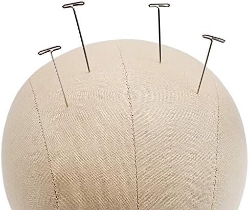 GEXWORLDWIDE GEX 20"-24" Cork Canvas Block Head Mannequin Head Wig Display Styling Head With Mount Hole (Light Brown, 22") - Image 2