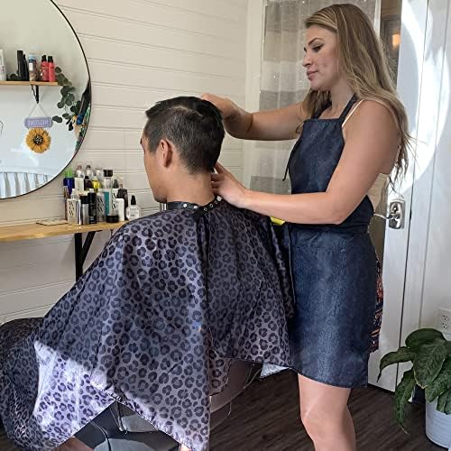Waterproof Leopard Hairdresser Cape - Cheetah Hair Cutting and Shampoo Capes - Image 5
