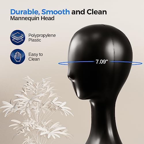 SereneLife Professional Mannequin Head, Durable Multi-purpose Women Model Wig Stand Display, Suitable for Shaping and Displaying Hats, Hair Pieces, Wigs, Accessories and Jewelry - Image 2