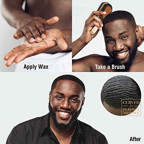 RED Premium Boar Bristles Brush Pocket Wave Bow Wow 360 Wave Tool for Men Medium Hard (Curved Club) - Image 6