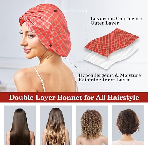 Adjustable Silk Bonnet Satin Curly Hair Wrap for Sleeping Women Anti-Frizz - Image 6