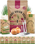 Organo Republic 8 Onion Seeds Variety Pack Heirloom, Non-GMO, Sets for Indoors, Outdoors Gardening. 2200+ Seeds: Walla Walla, Green Onion, Red Burgundy, White & Yellow Sweet Spanish Onions by OrganoRepublic