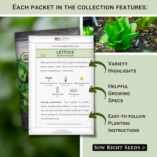 Sow Right Seeds - Large Lettuce Seed Collection for Planting Vegetables - Image 2