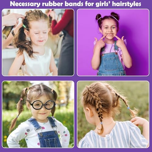 36 Colors Hair Rubber Bands for Hair, 2500 Pcs Elastic Hair Bands with 11 Hair Styling Tools, Colorful Elastic Hair Ties Toddler Hair Accessories for Girls Kids - Image 7