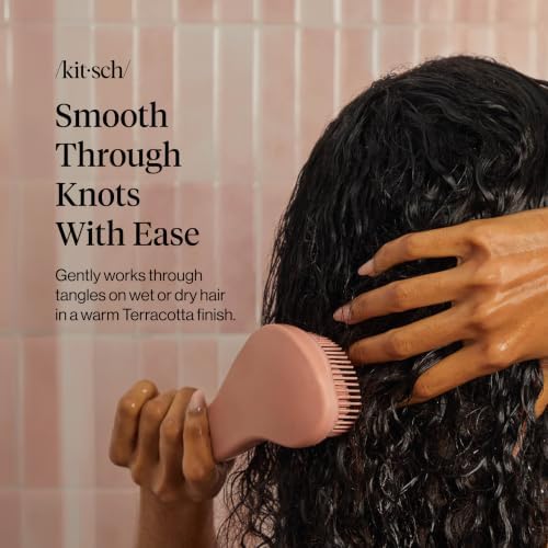 Kitsch Detangler Brush – Gentle Curly Hair Brush All Hair Types, Terracotta - Image 2