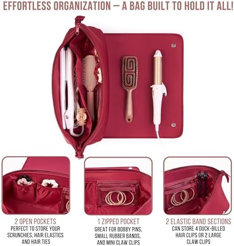BAREFOOT CARIBOU Hair Tools Travel Bag and Heat Resistant Mat 17"(Burgundy) - Image 6