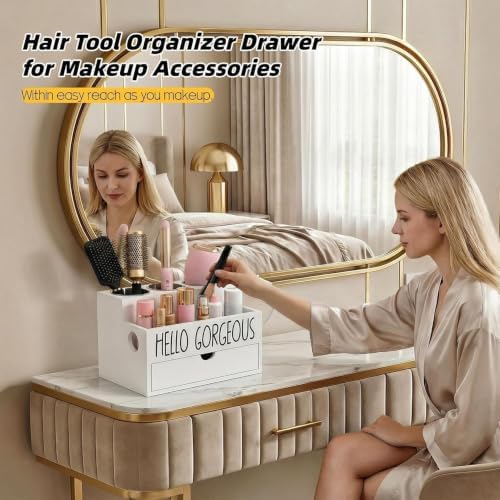 Hair Tool Organizer with Drawer, Hair Dryer Holder, Hot Tools Organizer - Image 3