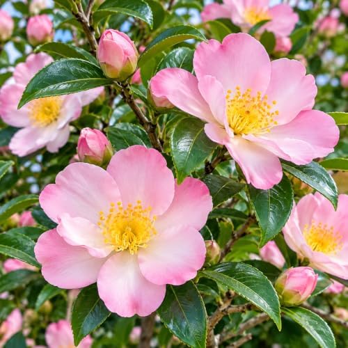Maiden's Blush Camellia Shrub - 12-18" Tall Live Plant - Gallon Pot - Image 4