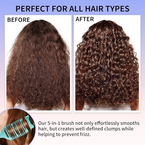 2 Pack Curl Defining Brush – With 3 Styling Tools for Effortlessly Detangles Shaping & Define Natural Curly Waves & Coils – For Women & Men Wet or Dry Hair - Reduces Frizz & Adds Shine - Image 7