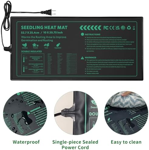 Seedling Heat Mat for Seed Starting,10" x 20.75" Waterproof Heating Pad for Indoor Plants Germination, Gardening, Hydroponic, Greenhouse - Image 2